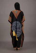 Afro Dashiki Border Print Kaftan w/ Matching Headwrap