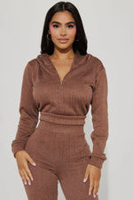 Jacquard Knit Two Piece Hoodie Set