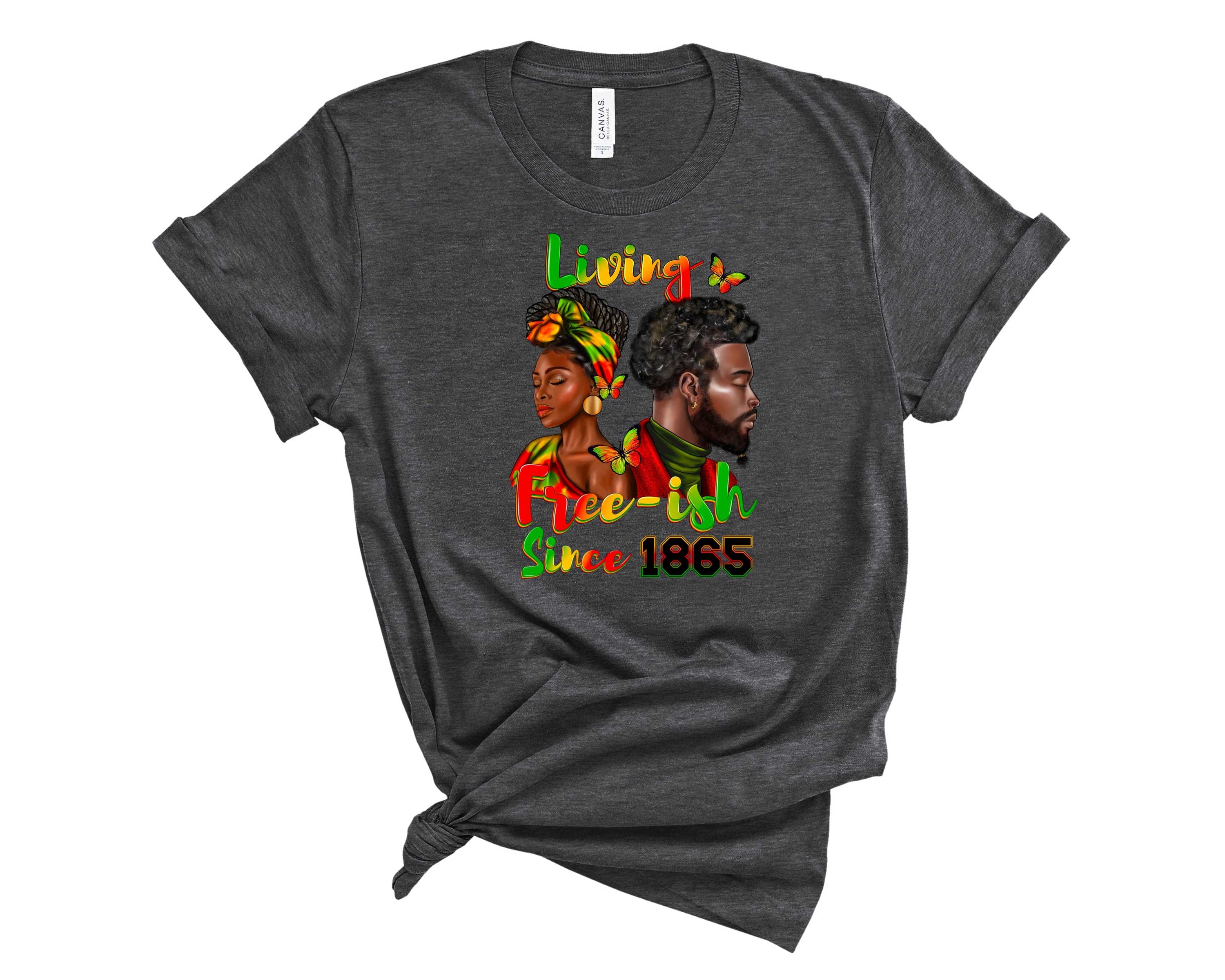 Living Free-ish Graphic Tee Juneteenth Independence Shirt Black History Pride Tee Fourth of July Statement T-Shirt