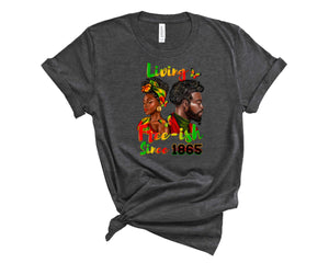 Living Free-ish Graphic Tee Juneteenth Independence Shirt Black History Pride Tee Fourth of July Statement T-Shirt