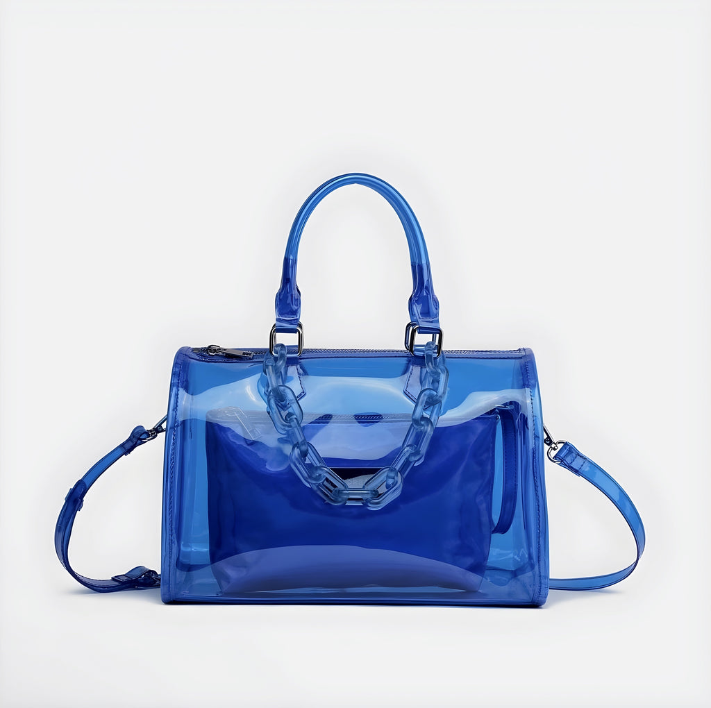 Blue Retro Hologram Handbag