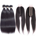 10A Grade 3/4 Straight Hair Bundles with 2x6 Closure - Lady Galore