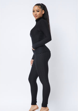 Honeycomb Two Piece Leggings Jacket Set