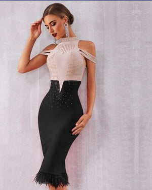 Glam Off Shoulder Bodycon Dress - Lady Galore