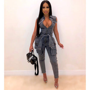 Overall Tie Jumpsuit - Lady Galore