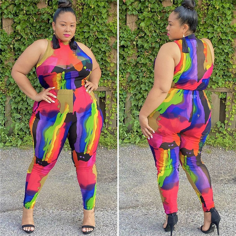 Two Piece Multi Colored Suit - Lady Galore